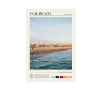 Real Photo, Seal Beach Print Canvas Poster Wall Art Decor Print Picture Paintings for Living Room Bedroom Decoration 24x36inch(60x90cm)