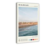 Real Photo, Seal Beach Print Canvas Poster Wall Art Decor Print Picture Paintings for Living Room Bedroom Decoration 16x24inch(40x60cm)