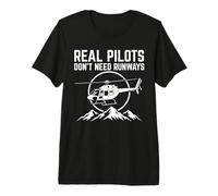 Real Pilots Don't Need Runways | Helicopter Pilot Premium T-Shirt