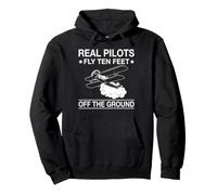 Real Pilots Fly Ten Feet Off The Ground Crop Duster Aviation Pullover Hoodie