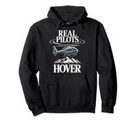 Real Pilots Hover Helicopter Aviation Mountain Pullover Hoodie