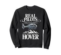 Real Pilots Hover Helicopter Aviation Mountain Sweatshirt