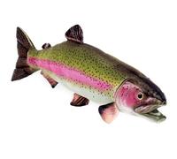 Real Planet Fishing Stuffed Animal - Sockeye Salmon Trout Bass Plush Stuffed Toy for Kids Fishing Gifts for Men Plush Freshwater Fish Toy