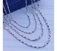 Real Pt950 Pure Platinum 950 Necklace For Women Yuanbao Shaped Chain-16in-1.2mm-4.1-4.4g