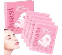 Real Quasi Collagen Glow Up Mask 2.0,Quasi Bio Collagen Face Mask,Firm Skin Deep Hydrating Masks for Wrinkle Reduction and Pore Minimization - Glow Glass Skin (1 box)
