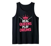 Real Queens Play Drums Female Drummer Musician Tank Top