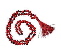 Real Red Gunja Chirmi Seeds Oval Shape Mala, Aprox 108 Beads for for Meditation Mantra Chanting & Pooja (Multicolor)