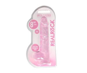 Real Rock Realistic 8" Inch Dildos With Balls | Pink | Suction Cup Sex Toy