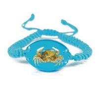 Real Sea Life Crab Crustacean Bracelet Charm BLUE