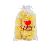 Real Sea Sponges for Babies - 6 Pieces Bath Care Set, Gentle Skin Friendly, for Bathing Body Eyes, Ears, Nose, Also for Newborns and Toddlers, Baby Shower, Spa Gift from Contented Infant