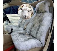 Real Sheepskin Car Seat Covers for Front Seats - Universal Fit for Cars, SUV, Trucks, Van, RV - Fluffy Genuine Sheepskin Auto Covers (One Piece)