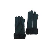 Real Sheepskin Suede Gloves with Fur Fenland England Bottle Green M/L
