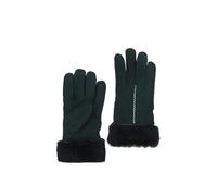 Real Sheepskin Suede Gloves with Fur Fenland England Dark Green S/M