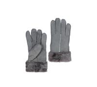 Real Sheepskin Suede Gloves with Fur Fenland England Grey S/M