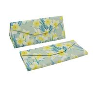 Real Sic Eyeglass Case - Vegan Leather Magnetic Folding Hard Shell for Men and Women Glasses, Sunglass, Reading Glasses, Daffodil, One Size