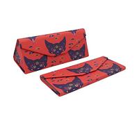 Real Sic Glasses Case for Men and Women - Magnetic Folding Hard Shell Sunglass Holder - Inspired by Halloween/Horror/Occult, Baphomet's Cat, Medium