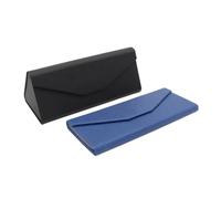 Real Sic Glasses Case for Men and Women - Magnetic Folding Hard Shell Sunglass Holder - Inspired by Solid Color, Black & Navy, Large