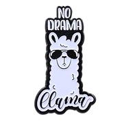 REAL SIC No Drama Llama Enamel Pin Custom Novelty Cartoon Animal Brooch Alpaca Lover Friends Lapel Pins Shirt Bag Jacket Funny Badge Jewelry Gift
