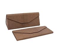 Real Sic Solid Color Eco Leather Magnetic Folding Hard Case for Sunglasses, Eyeglasses, Reading Glasses, Caramel, One Size