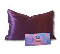 REAL SILK 22 Momme 100% Mulberry Silk Pillowcase for Hair and Skin Benefits - Both Sides 600 Thread Zipper Closure Pillow Cover (Standard 20" x 26" (51 x 66 cm), Purple)