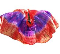 Real Silk Belly Dance Veils Women Belly Dance Veil Scarf Silk Veil Belly Dance Red orange yellow 25(10,270x114cm)