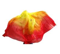 Real Silk Belly Dance Veils Women Belly Dance Veil Scarf Silk Veil Belly Dance Red orange yellow 25(15,90x200cm)
