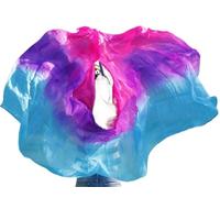Real Silk Belly Dance Veils Women Belly Dance Veil Scarf Silk Veil Belly Dance Red orange yellow 25(05,400x114cm)