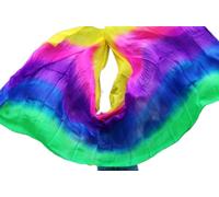Real Silk Belly Dance Veils Women Belly Dance Veil Scarf Silk Veil Belly Dance Red orange yellow 25(13,300x114cm)