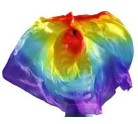 Real Silk Belly Dance Veils Women Belly Dance Veil Scarf Silk Veil Belly Dance Red orange yellow 25(20,90x200cm)