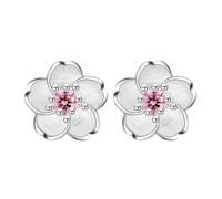 Real Silver Creole Earrings Sparkling Zircon Earrings Ear Cuff For Teen Girls Piercing Studs Trendy Earrings Plate Earrings, one size, Zinc alloy, No Gemstone
