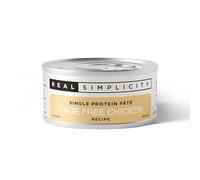 Real Simplicity Wet Cat Food Cans, Grain Free Single Protein Pate with Real Meat Shreds, Complete & Balanced, Cage Free Chicken Recipe, Supports Healthy Tissue & Development, 24 x 79g