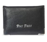 Real Soft Leather Black Colour Bus/Train Pass/ID/Oyster/Travel Card Holder with Zip Up Coin Section