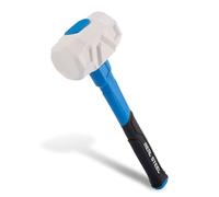 Real Steel Rubber Mallet Hammer 24 OZ White Rubber Hammer with Solid Head, Double-faced Mallets for Flooring, Woodworking, Camping, Automotive 0320