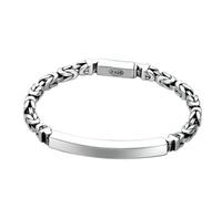 Real Sterling Silver Bracelet 4MM Byzantine Chain Bracelets for Men 18CM