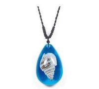Real Surfers Sea Life Periwinkle Seashell Beach Necklace Charm BLUE - Adjustable Length