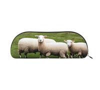Real Swiss Cow Brown Print Cosmetic Bags For Women,Receive Bag Makeup Bag Travel Storage Bag Toiletry Bags Pencil Case, Lambs and Sheep, One Size