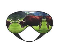 Real Swiss Cow Brown Print Sleep Eye Mask Comfortable with Adjustable Strap Soft Shade Blackout Eye Cover Blindfold