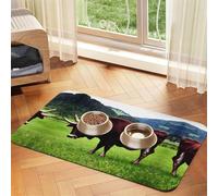Real Swiss Cow Brownprint Pet Absorbent Leather Tablecloth,Wipe Clean Quick Dry,Food Mat For Small Animals