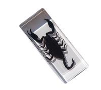 Real Taxidermy Black Scorpion Insect, Animal Scorpion Specimens Encased in Clear Resin for Classroom Science Education Taxidermy Lover Desk Decor (4.3x1.7x1.1 Inch)