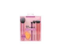 REAL TECHNIQUES,5 Count (Pack of 1) Everyday Essentials Makeup Brush Complete Face Set (Miracle Complexion Sponge, Expert Face, Blush, Setting and