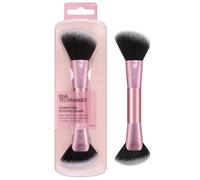 Real Techniques Angled Fan Finishing Brush, Dual-Sided Makeup Tool for Blush, Bronzer & Contour, 2-in-1 Face Brush for Liquid, Cream & Powder, Vegan & Cruelty-Free, Travel-Friendly, 1 Count