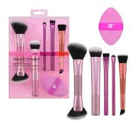 Real Techniques Big Blends Energy Brush + Dual-Sided Puff, 6 Piece Kit for Powder, Cream & Liquid Application, Precision Tools for Contour, Blending & Finishing, Vegan & Cruelty-Free