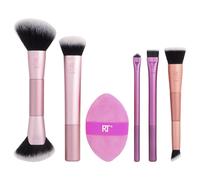 Real Techniques, Big Blends Energy, Brush + Dual-Sided Puff Set, 6 Piece Set
