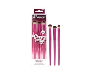 Real Techniques Cherry On Top MesmerEYES Brush Trio, Limited Edition Makeup Brush Set, Synthetic Bristles, Eyeshadow Blending Brushes, Vegan & Cruelty-Free, For Powder & Cream Shadow, 3 Piece Set