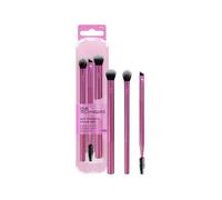 Real Techniques Eye Shade & Blend Set, Vegan & Cruelty-Free, 3-Piece | Eyeshadow & Eyebrow Makeup Brushes, Suitable for Powder & Cream Formulas, Base, Crease & Angled Spoolie Brush