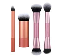 Real Techniques Full Beat Makeup Brush Set, 4 Piece Brush Kit for Foundation, Concealer, Blush, Contour, Highlight & Powder Blending, Travel Set, Soft UltraPlush Bristles, Cruelty-Free
