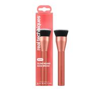 Real Techniques Glow Round Base Makeup Brush, For Liquid and Cream Makeup, Flat Top Foundation Brush For Buffing and Blending Up Coverage, Dense
