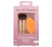Real Techniques Glowstorm Mini Brush + Sponge Kit, 2 Piece Limited Edition Gift Set