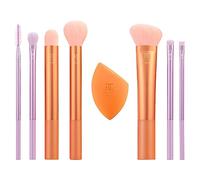 REAL TECHNIQUES Level Up Brush And Sponge Kit, Makeup Brushes For Eyeshadow, Foundation, Blush, & Bronzer, Makeup Blending Sponge, Makeup Tools, Synthetic Bristles, 9 Piece Set, 1 count