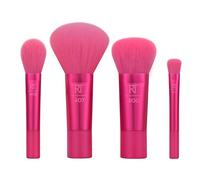 Real Techniques Limited Edition High Shine Mini Brush Kit, Travel Size Makeup Brush Set, For Liquid & Powder Makeup Products, Buildable Coverage, 4 Piece Gift Set